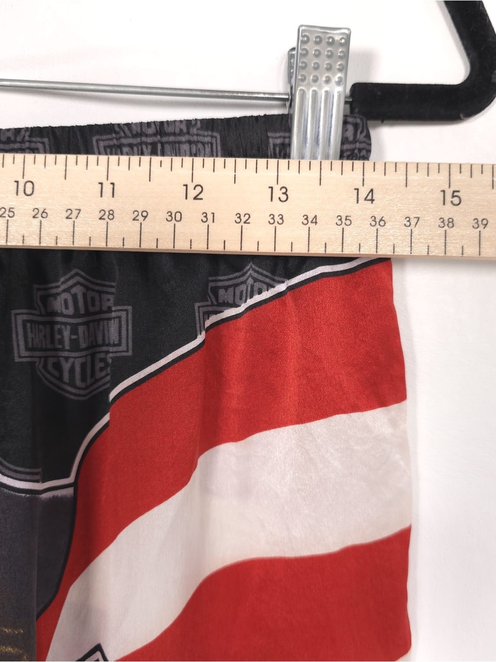 HARLEY DAVIDSON 100% SILK Red White Blue Eagle USA Flag Shorts Boxer Briefs RARE - Picture 3 of 8